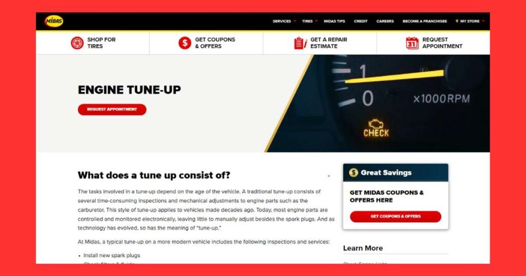 How Much Does Midas Tune-up Cost - Website official Page